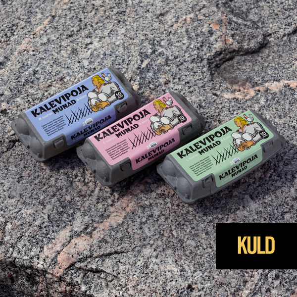 Pakendidisain Munad Muna Munakarp Kalevipoja munad Eesti Muna OÜ Kalevipojamuna Kuldmuna